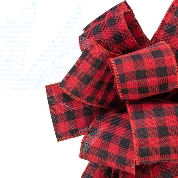 Northlight Seasonal 19in. Buffalo Plaid Christmas Bow Tree Topper