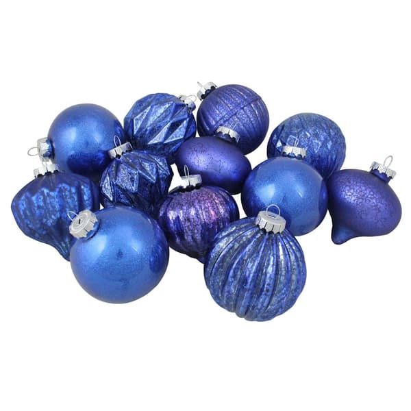 Northlight Seasonal 12pc. Distressed Glass Ornament Set - image 