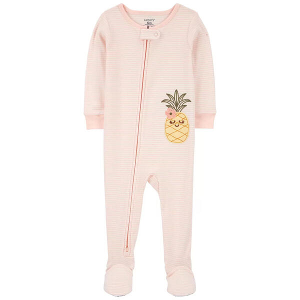 Baby Girl Carter''s&#40;R&#41; Pineapple Striped Footed Pajamas - image 