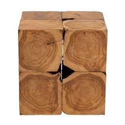 Baxton Studio Eldora Rustic Brown Teak Root End Table