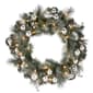 National Tree 24in. LED Frosted Silver Pine Wreath - image 1