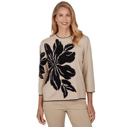 Womens Alfred Dunner Cityscape Exploded Floral Sweater
