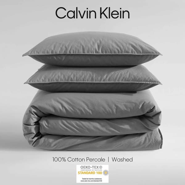 Calvin Klein Washed Percale Cotton 3pc. Comforter Set