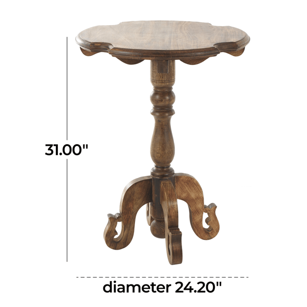 9th & Pike® Traditional Brown Mango Wood Accent Table