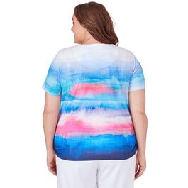Plus Size Alfred Dunner Paradise Island Watercolor Tee