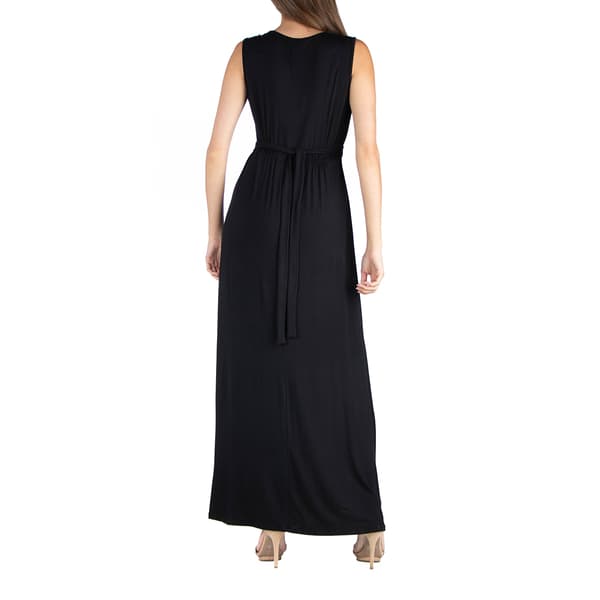Womens 24/7 Comfort Apparel Sleeveless Maxi Dress With Belt