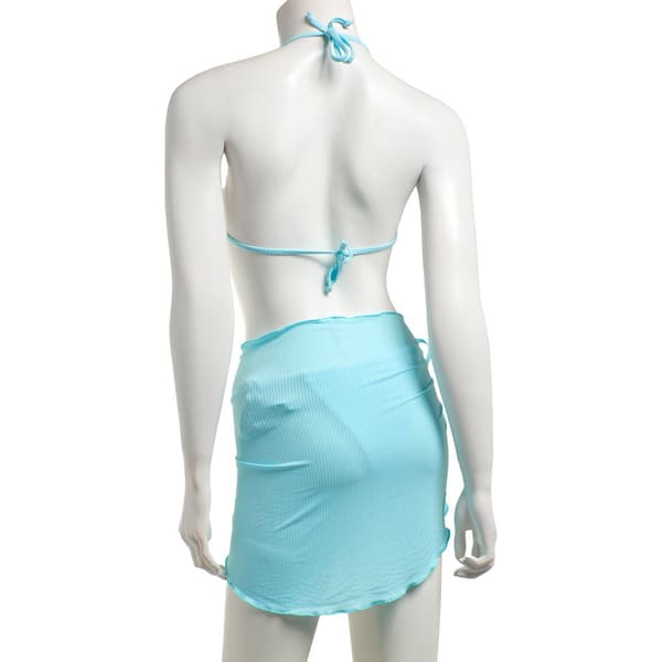 Juniors Mykonos Blue 3pc. Blue Swim Set with Sarong