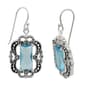 Marsala Fine Silver Plated Marcasite Blue Glass Earrings - image 1