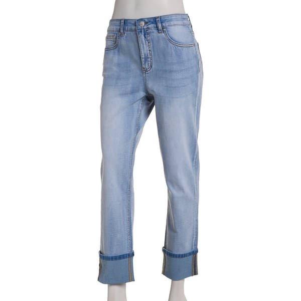 Womens Bleu Denim Roll Cuff Denim Jeans - image 