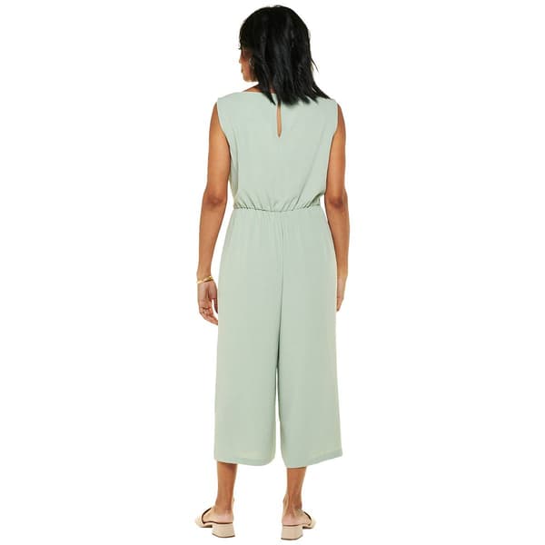 Womens Connected Apparel Sleeveless Tie Waist Jumpsuit