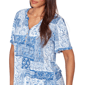 Womens Ruby Rd. French Riviera Elbow Sleeve Patchwork Henley Tee - image 11