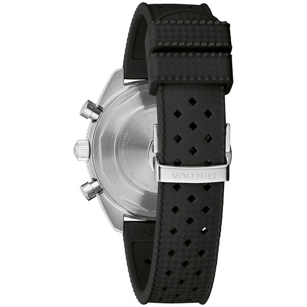 Mens Bulova Diver Chrono Black Silicone Strap Watch - 98A252