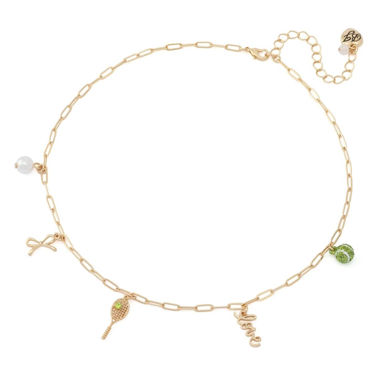Betsey Johnson Tennis Charm Bib Necklace