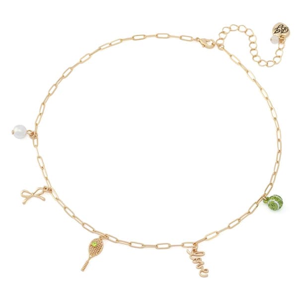 Betsey Johnson Tennis Charm Bib Necklace