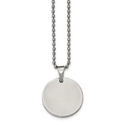 Mens Gentlemen's Classics(tm) Round 2.0mm Thick Dog Tag Necklace