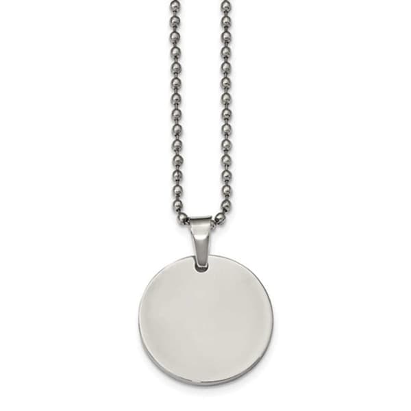 Mens Gentlemen's Classics&#40;tm&#41; Round 2.0mm Thick Dog Tag Necklace