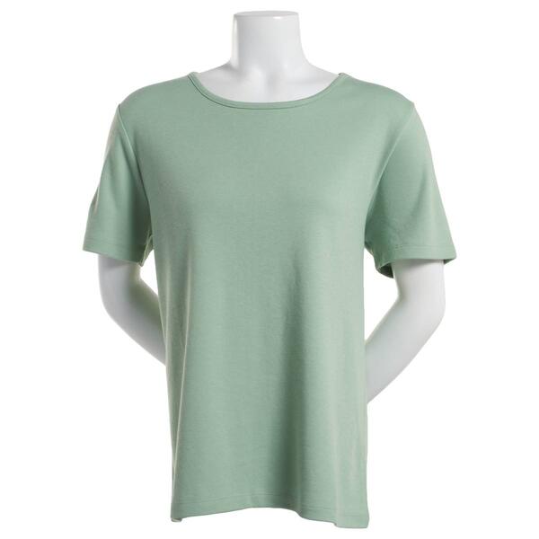 Petite Hasting & Smith Short Sleeve Solid Crew Neck Top - image 