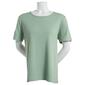 Plus Size Hasting & Smith Short Sleeve Solid Crew Neck Top - image 1