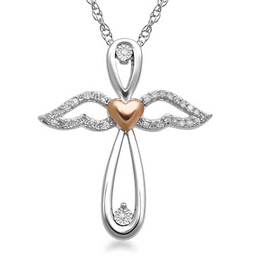 Diamond Classics™ Sterling & 1/10ctw. Angel Necklace