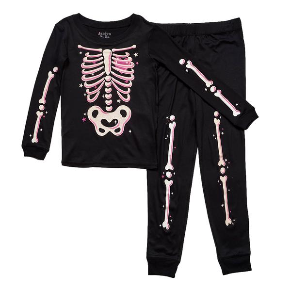 Girls Jaclyn Kid Family of Skeletons Joggers Pajama Set