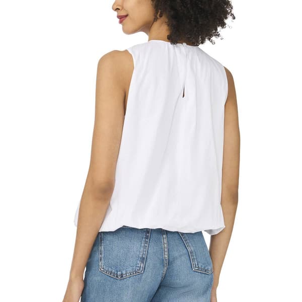Womens Cece Sleeveless Pleated Neck Bubble Blouse