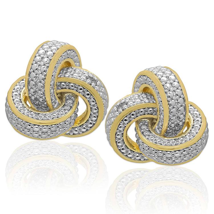 Accents by Gianni Argento Diamond Love Knot Stud Earrings