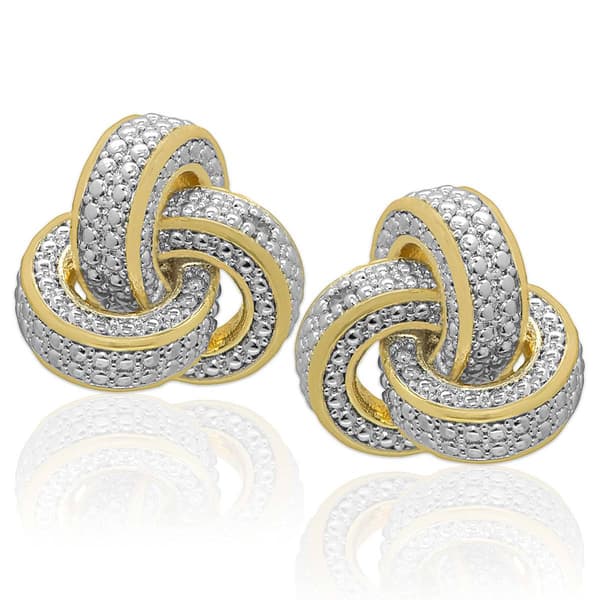 Accents by Gianni Argento Diamond Love Knot Stud Earrings - image 
