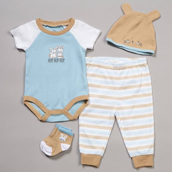 Baby Boy (3-9M) Baby Essentials(R) 4pc. Easter Bunny Pant Set - image 