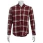Mens Mountain Ridge Long Sleeve Flannel Shirt - Red/Brown - image 1