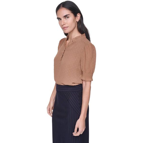 Womens Tommy Hilfiger Elbow Sleeve Heart Clip Dot Blouse