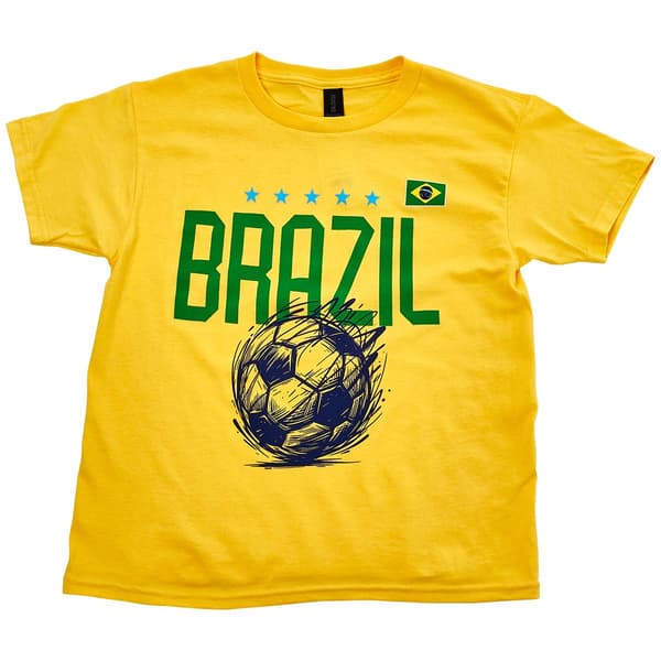 Boys (8-20) Tailgate Brazil Scribble Soccer Tee - image 