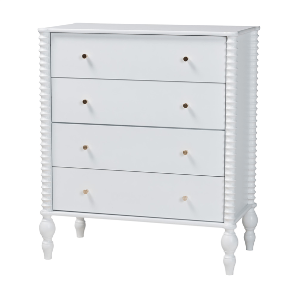 Baxton Studio Callison Spindle 4-Drawer Vertical Chest