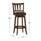 HH2 Home Presque Isle Cherry Wood Bar Height Swivel Stool - image 6