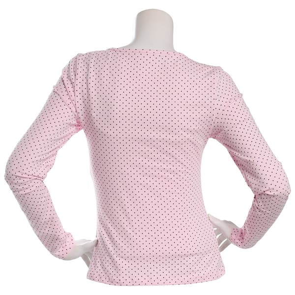 Juniors Madden Girl Long Sleeve Pindot Surplice Top