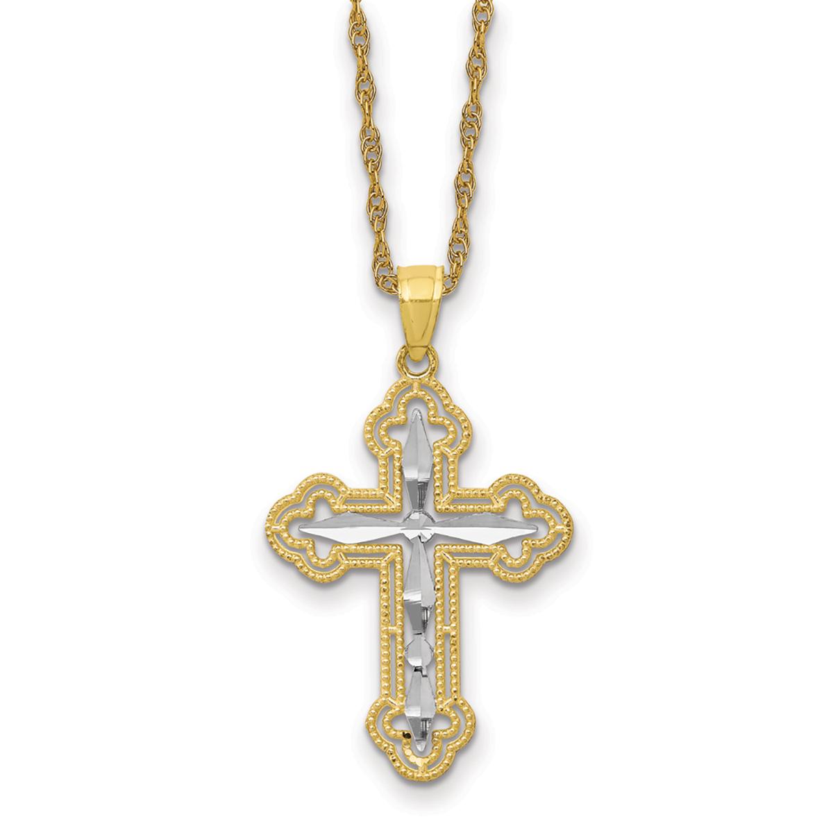 Gold Classics™ 10kt. Yellow Rhodium Cross Pendant