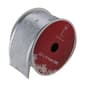 Northlight Seasonal 12pk. Silver Glitter Trees Wired Ribbon - image 1