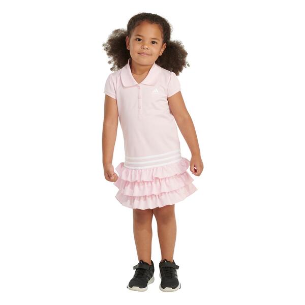 Toddler Girl adidas&#40;R&#41; Short Sleeve Ruffled Polo Pique Dress - image 