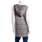 Womens 89th & Madison Sleeveless Plaid Hooded Cardigan - image 2