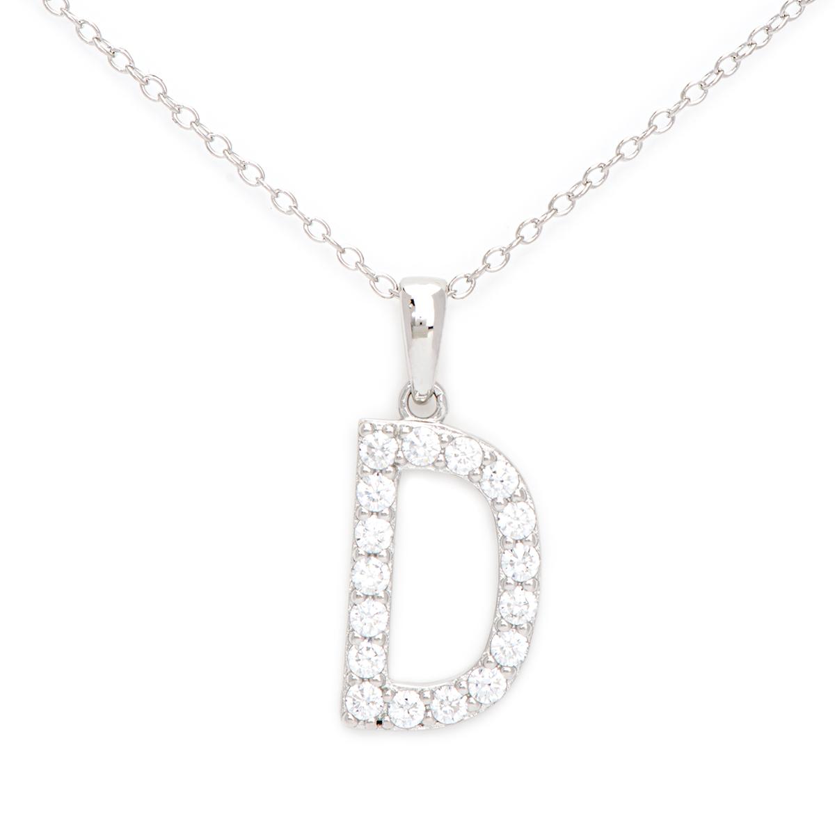 Gianni Argento Silver Initial Pendant Necklace - D
