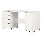 South Shore Crea Pure White Sewing Craft Table w/ Wheels - image 1