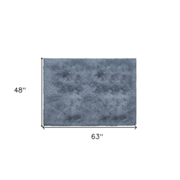 HomeRoots Grey Shag Power Loom Non Skid Rectangular Area Rug