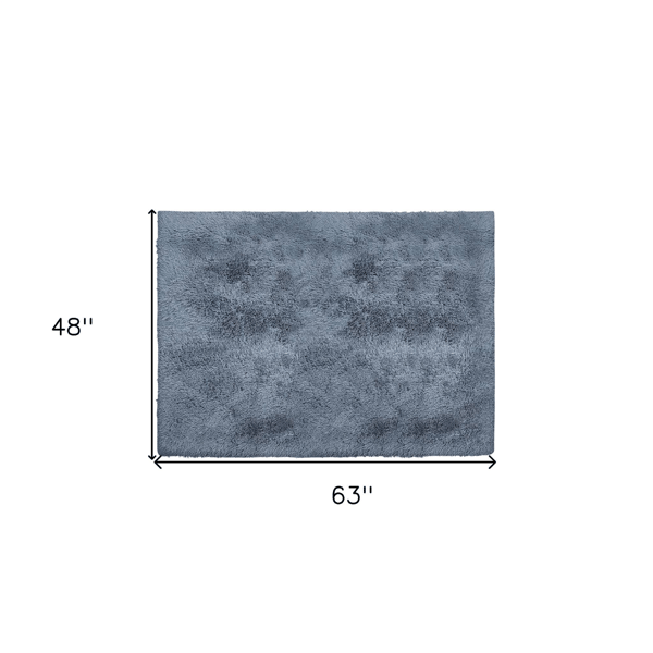 HomeRoots Grey Shag Power Loom Non Skid Area Rug