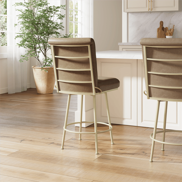 HH2 Home Stause Channel-Tufted Counter Height Swivel Stool