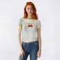 Juniors No Comment Contrast Rib Trim Ocean Wave Baby Tee - image 1