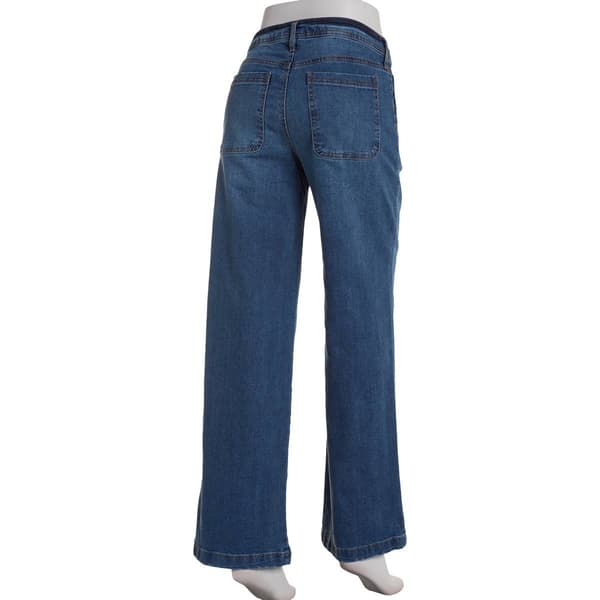 Juniors Celebrity Pink Mid Rise Wide Leg w/ Porkchop Pocket Jeans