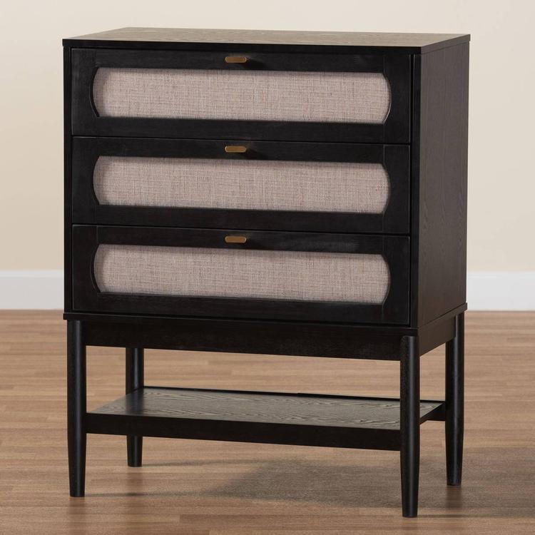 Baxton Studio Shirin Mid-Century Wood 3-Drawer Chest