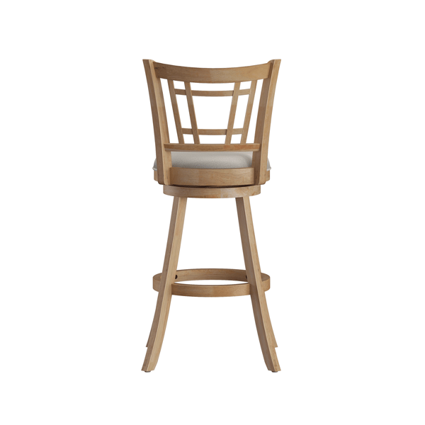 HH2 Home Fairfox Natural Wood Bar Height Swivel Stool