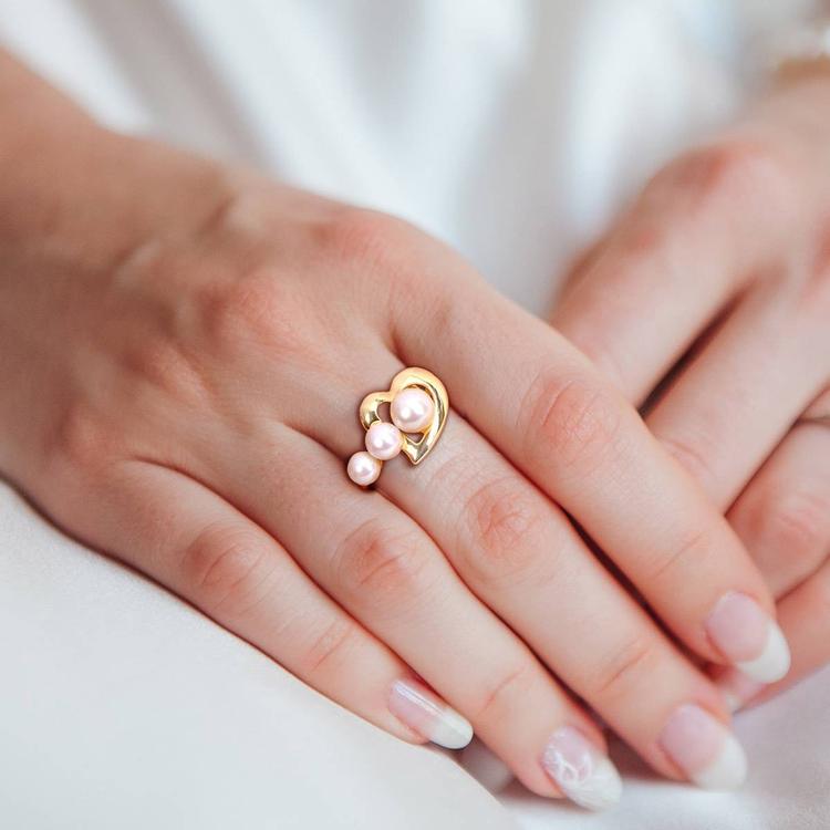 Gemstone Classics™ Yellow Plated Sterling Silver Pearl Ring