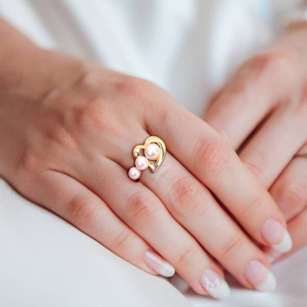 Gemstone Classics™ Yellow Plated Sterling Silver Pearl Ring