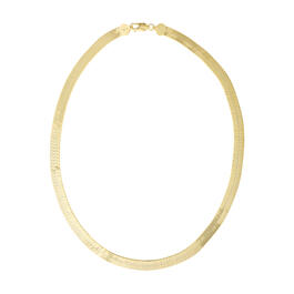 Ellen Tracy Yellow Gold Plated Herringbone Necklace